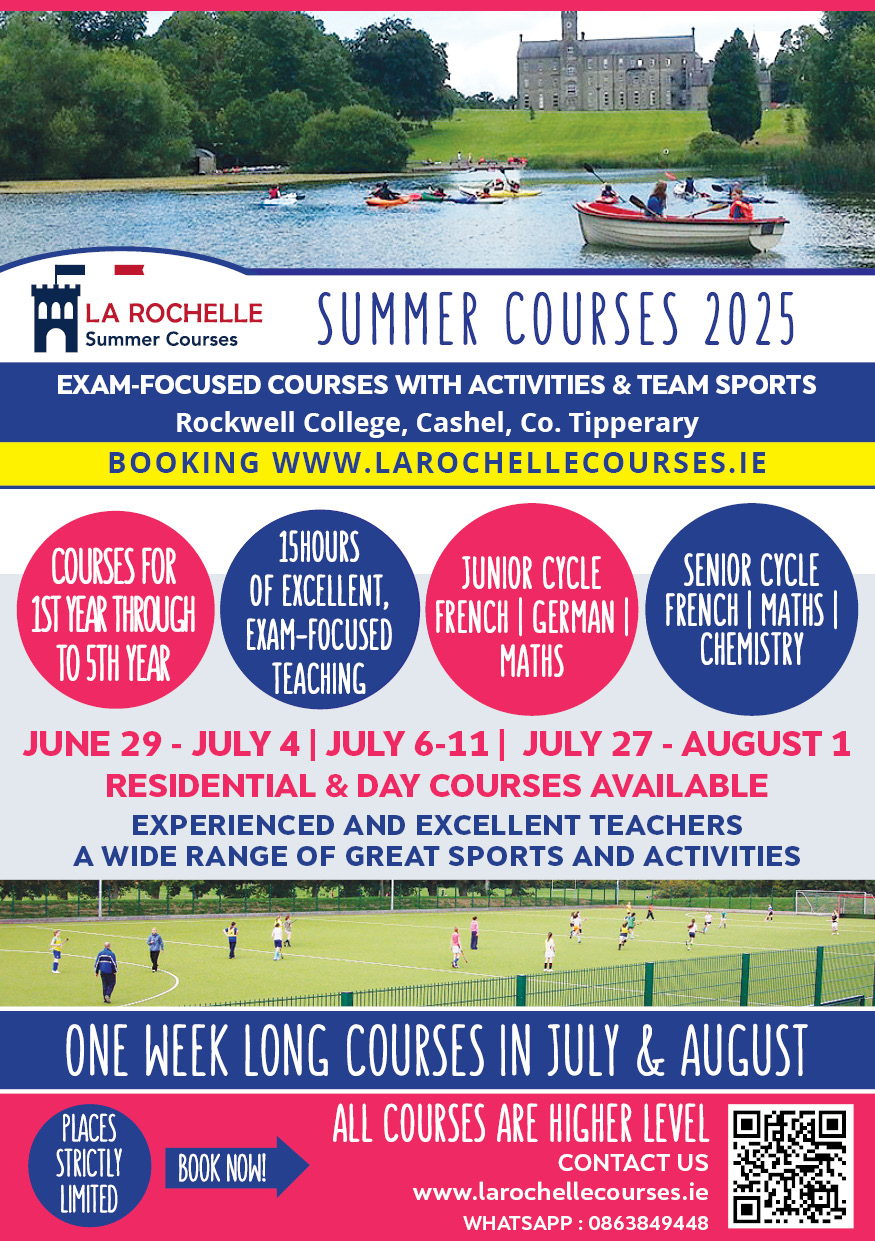 Larochelle_flyer_2025-adv-REVISED french summer courses revision cork ireland